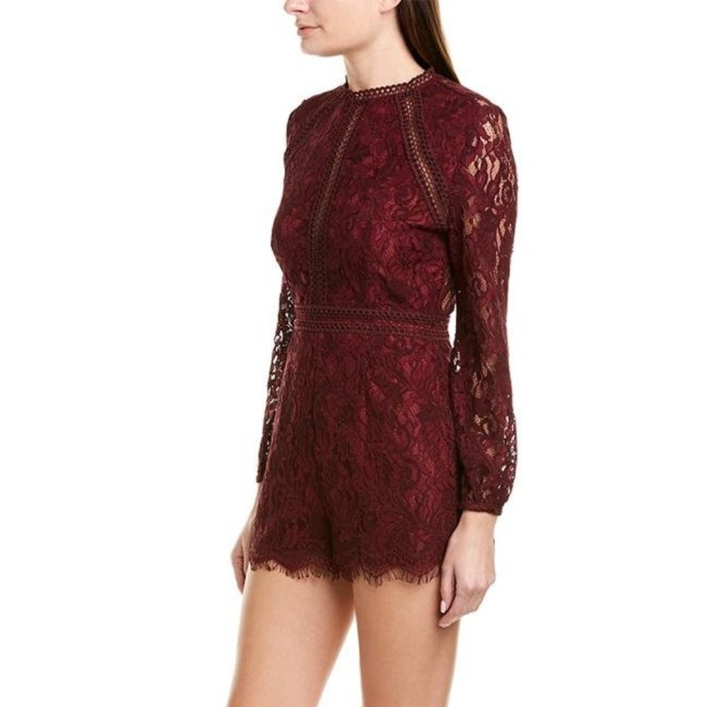 BB Dakota Red Lace Romper